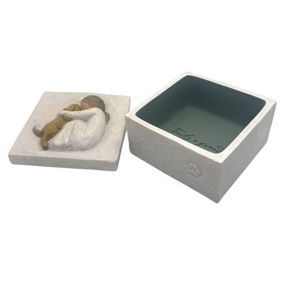 Vtg DEMDACO Willow Tree “TRUE” Trinket Box - “Truly a Friend” Girl w/Dog 2003 - Picture 3 of 14